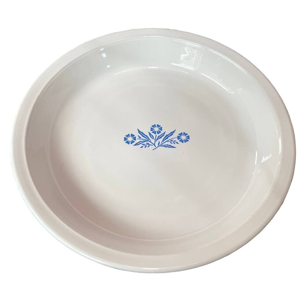 Vintage Corningware 9" pie plate pan Cornflower Blue